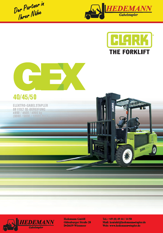 CLARK Elektrostapler Broschüre GEX40-50